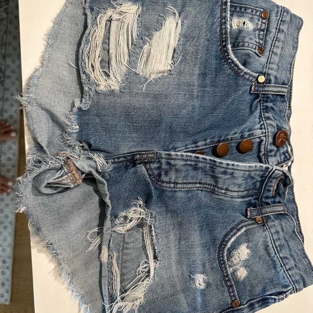 One Teaspoon Blue Denim Shorts